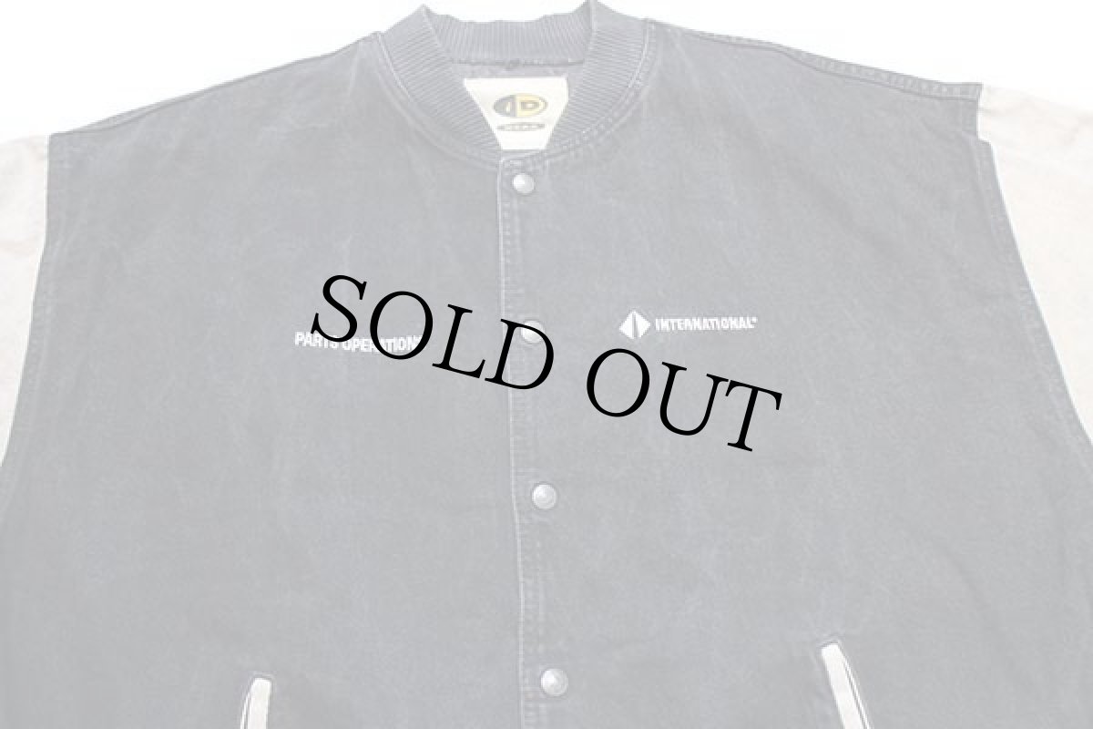 画像3: 90s カナダ製 id WEAR PARTS OPERATIONS INTERNATIONAL 刺繍 ツートン カラーデニムジャケット 黒×ベージュ XXL★特大 (3)