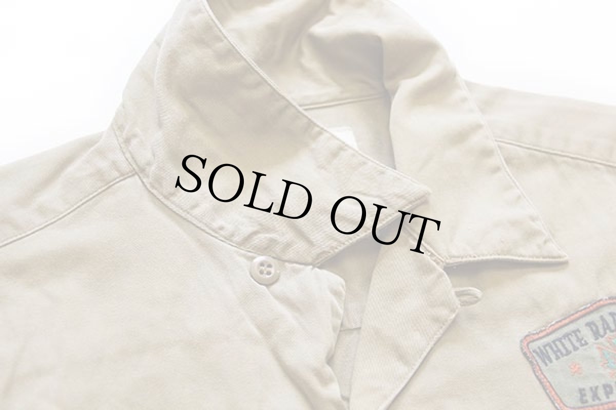 画像5: 00s GAPギャップ パッチ付き 半袖 コットンツイル オープンカラーシャツ 濃カーキ (5)