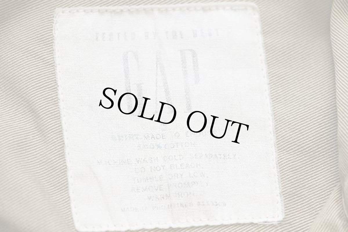 画像4: 00s GAPギャップ パッチ付き 半袖 コットンツイル オープンカラーシャツ 濃カーキ (4)