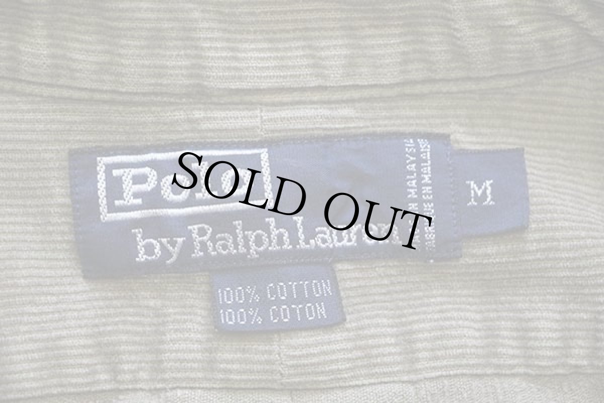 画像4: 90s ラルフローレン コットン コーデュロイシャツ グリーングレー (4)