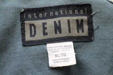 画像4: 90s カナダ製 international DENIM Jeep College 刺繍 ツートン 切り替え カラーデニムスタジャン フェード XL (4)