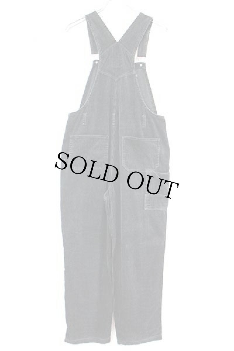 画像3: 00s CAROLINA BLUES コットン 太畝 コーデュロイ オーバーオール ブラック M★サロペット (3)