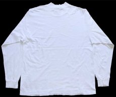 画像2: 90s USA製 GAPギャップ モックネック 無地 コットン 長袖Tシャツ 白 L (2)