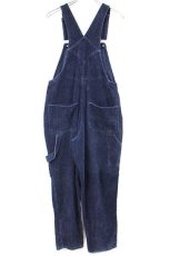 画像3: 00s ARIZONA JEANS コットン 太畝 コーデュロイ オーバーオール ネイビー M★サロペット (3)