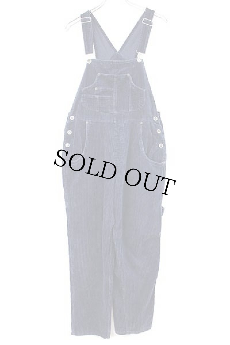 画像2: 00s ARIZONA コットン 太畝 コーデュロイ オーバーオール ネイビー M★サロペット (2)