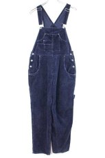 画像2: 00s ARIZONA JEANS コットン 太畝 コーデュロイ オーバーオール ネイビー M★サロペット (2)