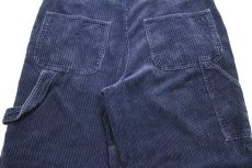 画像6: 00s ARIZONA JEANS コットン 太畝 コーデュロイ オーバーオール ネイビー M★サロペット (6)