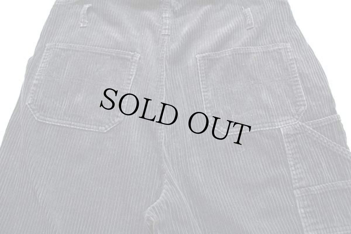 画像6: 00s CAROLINA BLUES コットン 太畝 コーデュロイ オーバーオール ブラック M★サロペット (6)