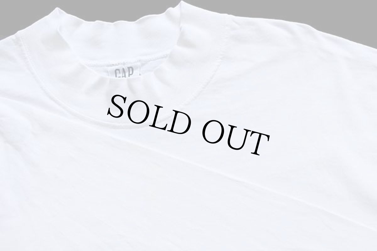 画像3: 90s USA製 GAPギャップ モックネック 無地 コットン 長袖Tシャツ 白 L (3)