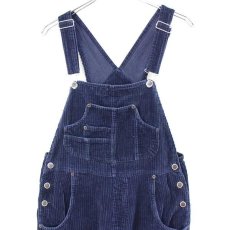 画像1: 00s ARIZONA JEANS コットン 太畝 コーデュロイ オーバーオール ネイビー M★サロペット (1)