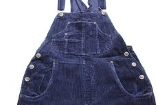 画像4: 00s ARIZONA JEANS コットン 太畝 コーデュロイ オーバーオール ネイビー M★サロペット (4)