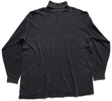 画像2: 80s USA製 LOGO7 NFL GIANTS 刺繍 タートルネック コットン 長袖Tシャツ 黒 XL (2)