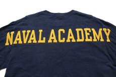 画像4: JANSPORTジャンスポーツ U.S.NAVY NAVAL ACADEMY パッチ付き コットン 長袖Tシャツ 紺 L (4)