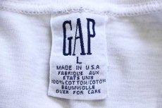 画像4: 90s USA製 GAPギャップ モックネック 無地 コットン 長袖Tシャツ 白 L (4)