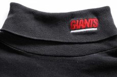 画像4: 80s USA製 LOGO7 NFL GIANTS 刺繍 タートルネック コットン 長袖Tシャツ 黒 XL (4)