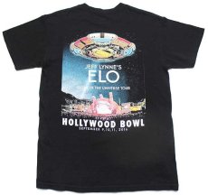 画像1: JEFF LYNNE'S ELO ALONE IN THE UNIVERSE TOUR HOLLYWOOD BOWL 2016 両面プリント コットン バンドTシャツ 黒 M (1)