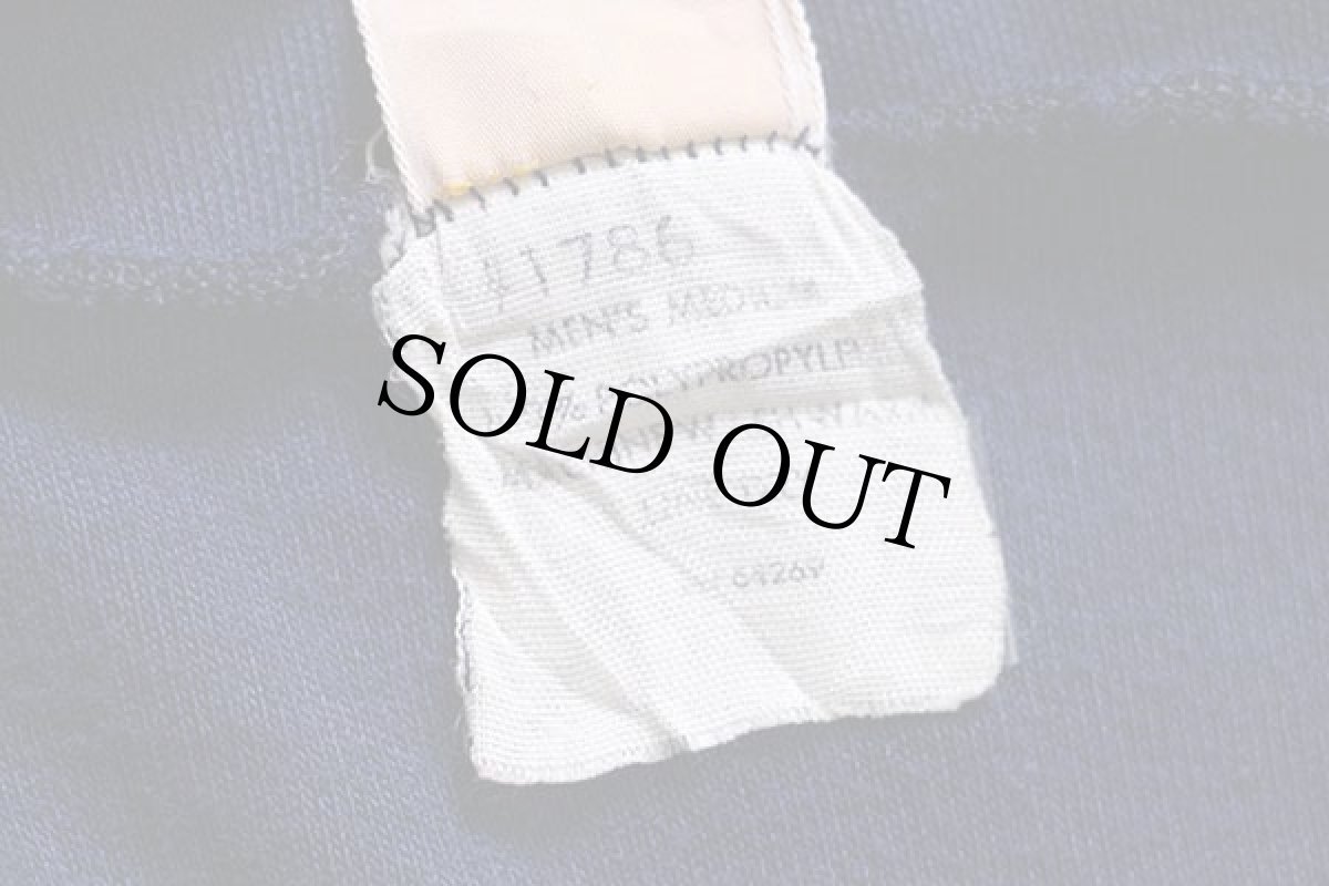 画像5: 80s L.L.Bean 無地 ハイネック ハーフジップ 半袖 アンダーシャツ 紺 M (5)