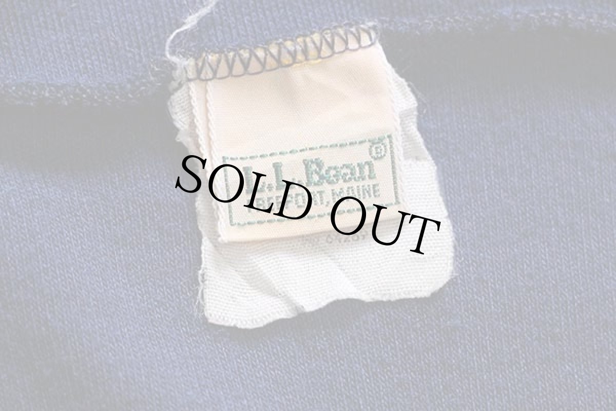 画像4: 80s L.L.Bean 無地 ハイネック ハーフジップ 半袖 アンダーシャツ 紺 M (4)