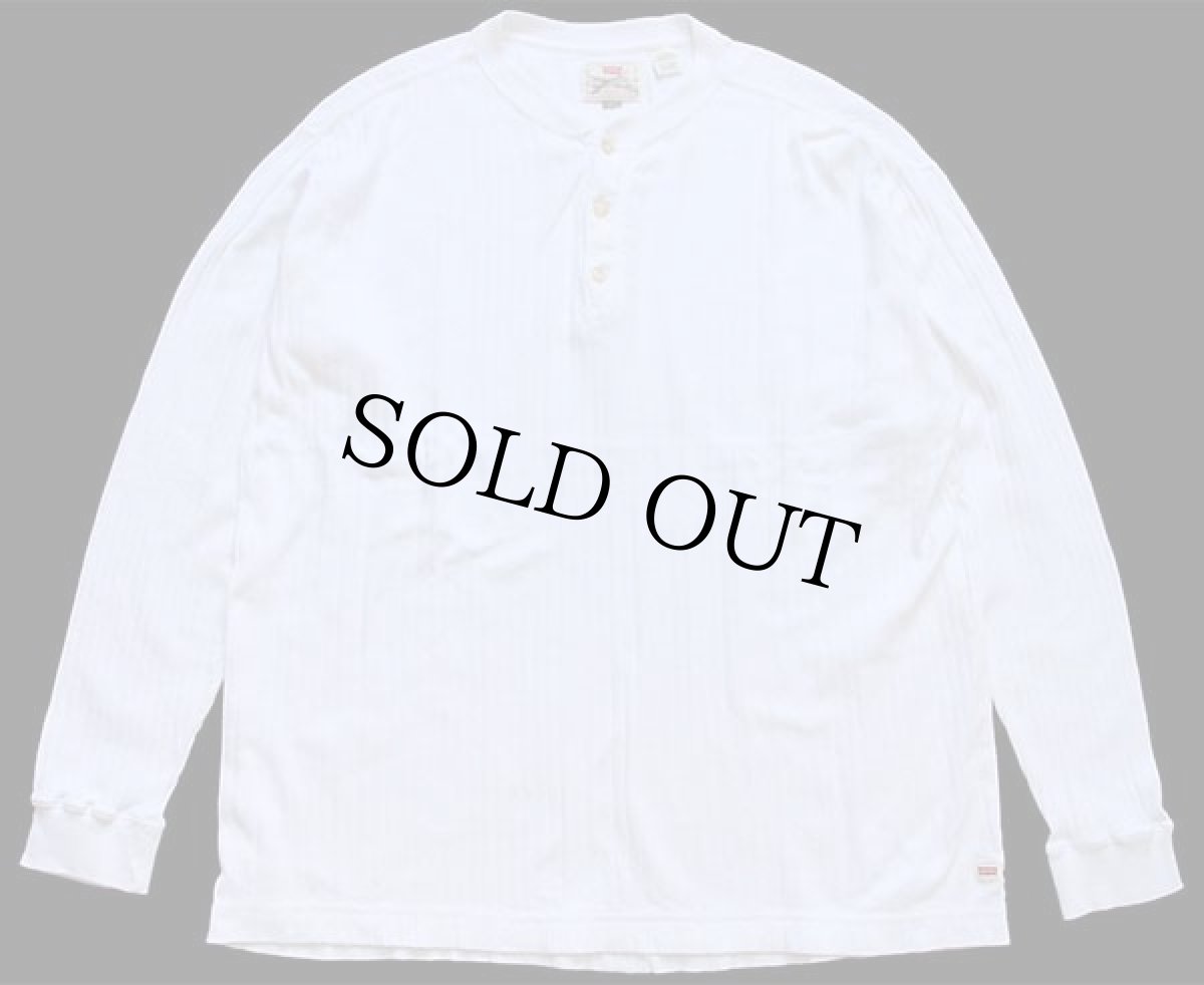 画像2: 90s Levi'sリーバイス ヘンリーネック 針抜き コットン アンダーシャツ 白 L (2)