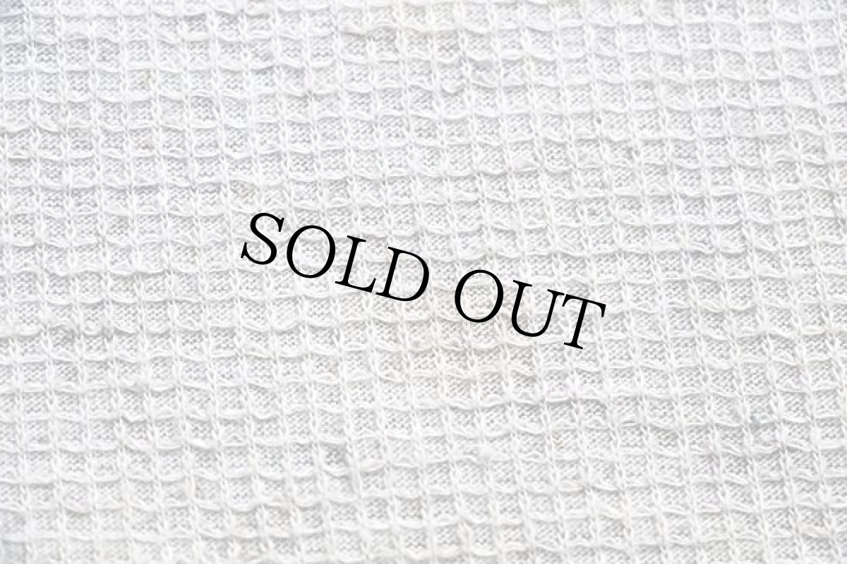 画像5: 90s イタリア製 GYMNASIUM 格子柄ステッチ ヘンリーネック コットン カットソー グレーベージュ S (5)