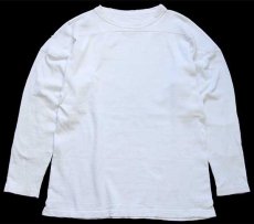 画像1: 50s UNKNOWN 無地 コットン フットボールTシャツ ボロ 白 (1)