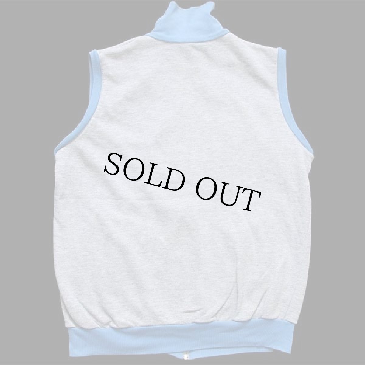 画像2: 80s adidasアディダス トレフォイル ロゴ刺繍 ツートン フルジップ スウェットベスト XL★トラックジャケット (2)