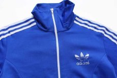 画像3: 80s adidasアディダス トレフォイル ロゴ ハイネック トラックジャケット 青×白 M★18 ジャージ (3)