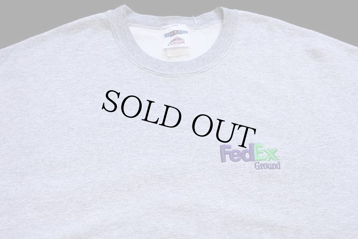 画像3: 00s FedEx Ground フェデックス ロゴ刺繍 スウェット 杢グレー (3)