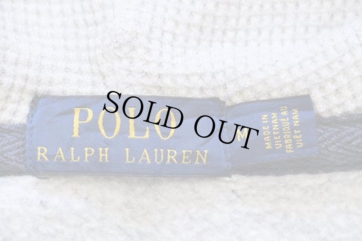 画像4: ポロ ラルフローレン ワンポイント フード裏サーマル スウェット ジップパーカー 杢ネイビー M (4)