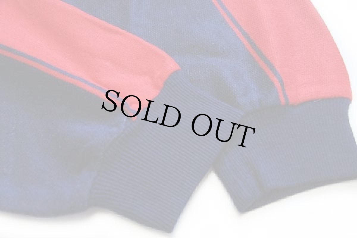 画像8: 80s イタリア製 SNOOPY TEAM スヌーピー 発泡プリント ツートン スウェットパーカー 紺×赤 XL (8)