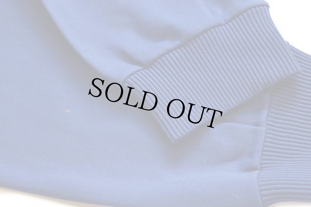 画像8: 80s adidasアディダス フェルトプリント ツートン切り替え ハイネック トラックジャケット 青×ライトグレー★ジャージ (8)