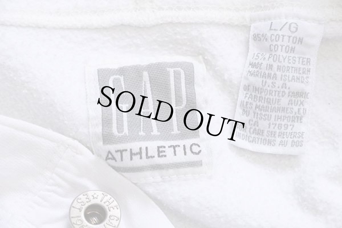 画像4: 90s GAPギャップ 無地 ヘンリーネック スウェットパーカー 白 L (4)