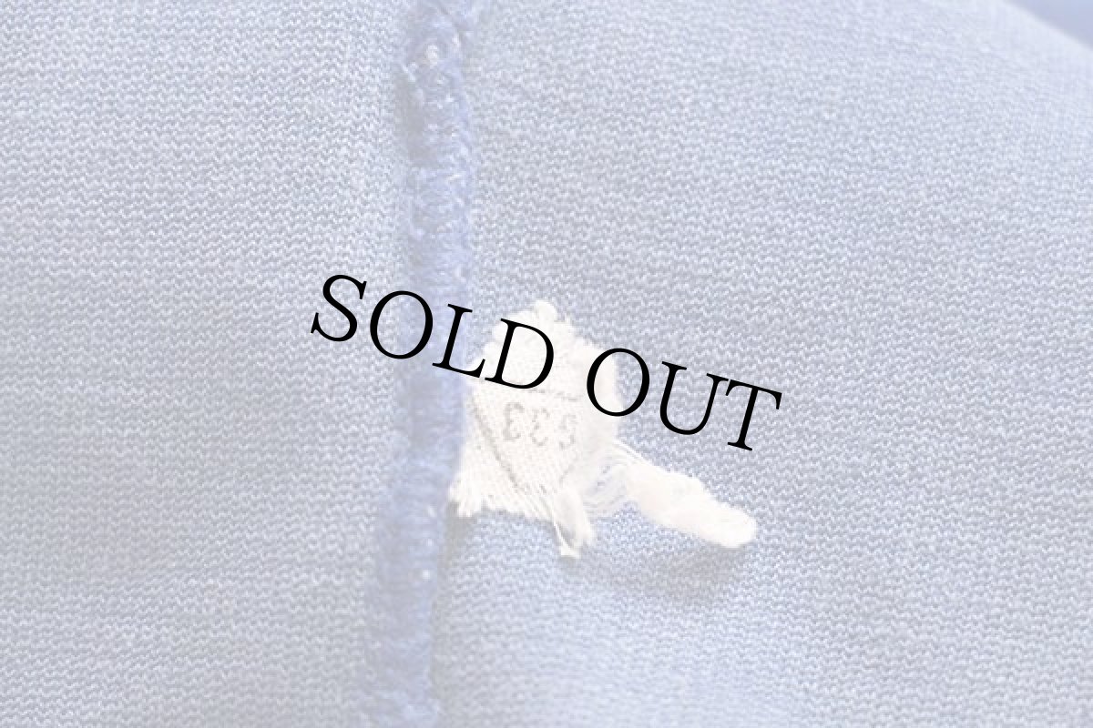 画像5: 80s adidasアディダス フェルトプリント ツートン切り替え ハイネック トラックジャケット 青×ライトグレー★ジャージ (5)