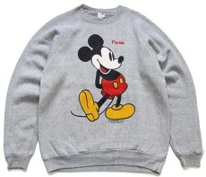 画像1: 90s Disneyディズニー ミッキー マウス スウェット 杢グレー XL (1)