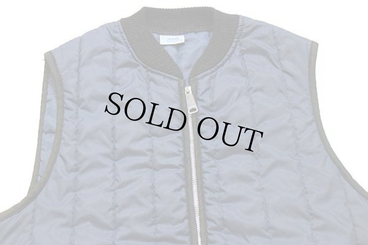 画像3: 70s Sears Work Leisure ナイロン キルティング ライナーベスト 紺 (3)