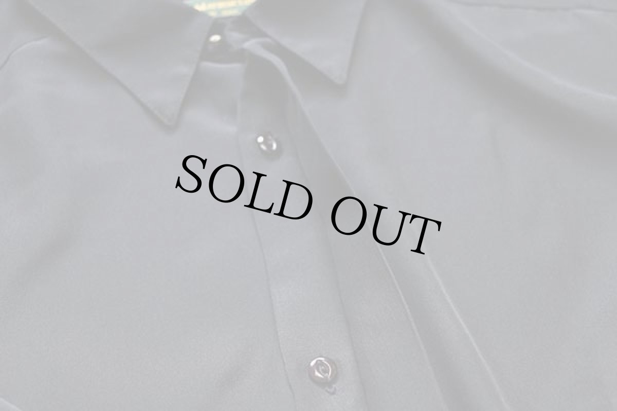 画像5: 90s イタリア製 SALVIO MATRISCIANO 無地 比翼 レーヨンシャツ 黒 M (5)