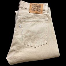 画像1: 90s イタリア製 Levi'sリーバイス 495 カラーデニムパンツ ベージュ w33★ユーロ (1)