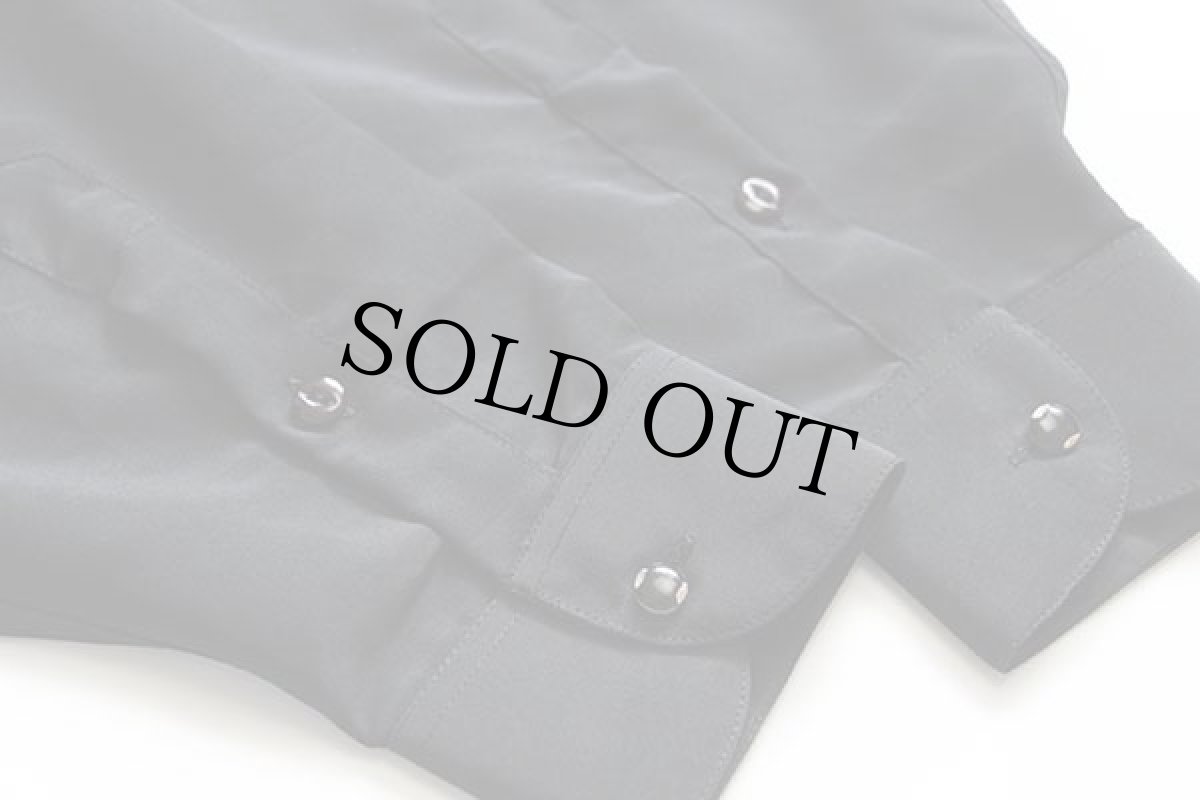 画像6: 90s イタリア製 SALVIO MATRISCIANO 無地 比翼 レーヨンシャツ 黒 M (6)