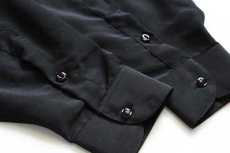 画像6: 90s イタリア製 SALVIO MATRISCIANO 無地 比翼 レーヨンシャツ 黒 M (6)