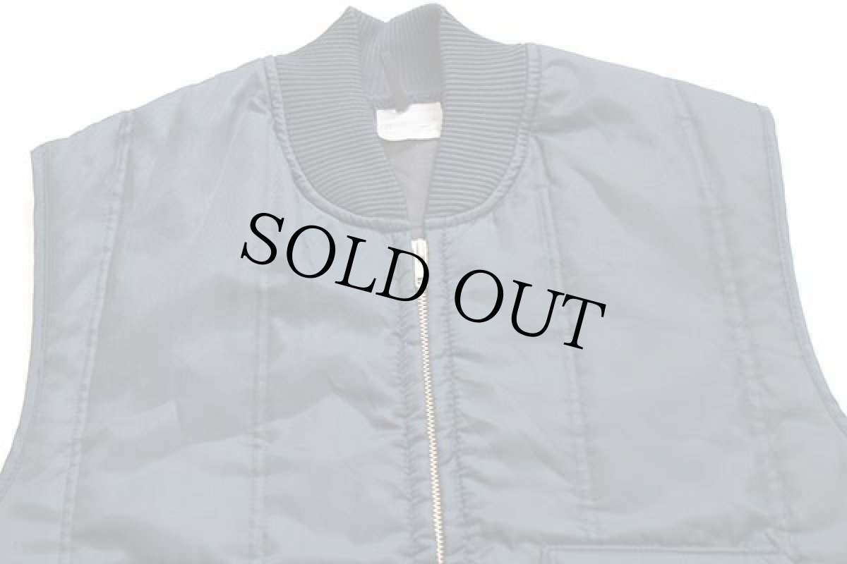 画像3: 90s USA製 SNAP'N'WEAR ナイロン キルティング ワークベスト 紺 L (3)