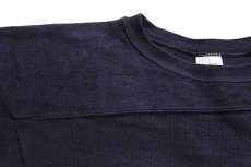 画像5: 70s USA製 Healthknit 無地 コットン フットボールTシャツ 濃紺 M (5)