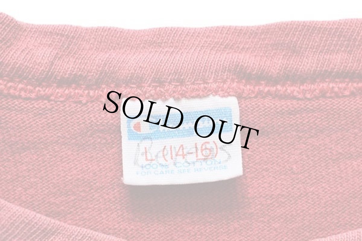 画像4: 70s USA製 Championチャンピオン IHDUHAPI 73 ナンバリング コットン フットボールTシャツ 赤 フェード ボーイズL (4)