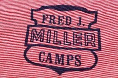 画像6: 70s USA製 Championチャンピオン FRED J. MILLER CAMPS 染み込みプリント ボーダー コットンTシャツ 赤×白 M (6)