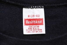 画像4: 70s USA製 Healthknit 無地 コットン フットボールTシャツ 濃紺 M (4)