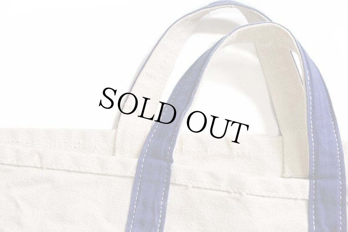 画像6: 80s Brookstone キャンバス トートバッグ 青★ラージ (6)