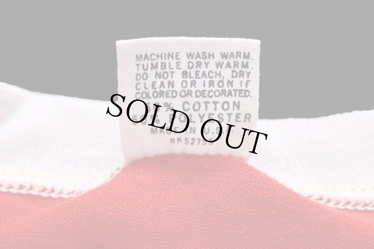 画像6: 80s USA製 U.S.MARINE CORPS 両面プリント フットボールTシャツ 生成り×赤 L (6)