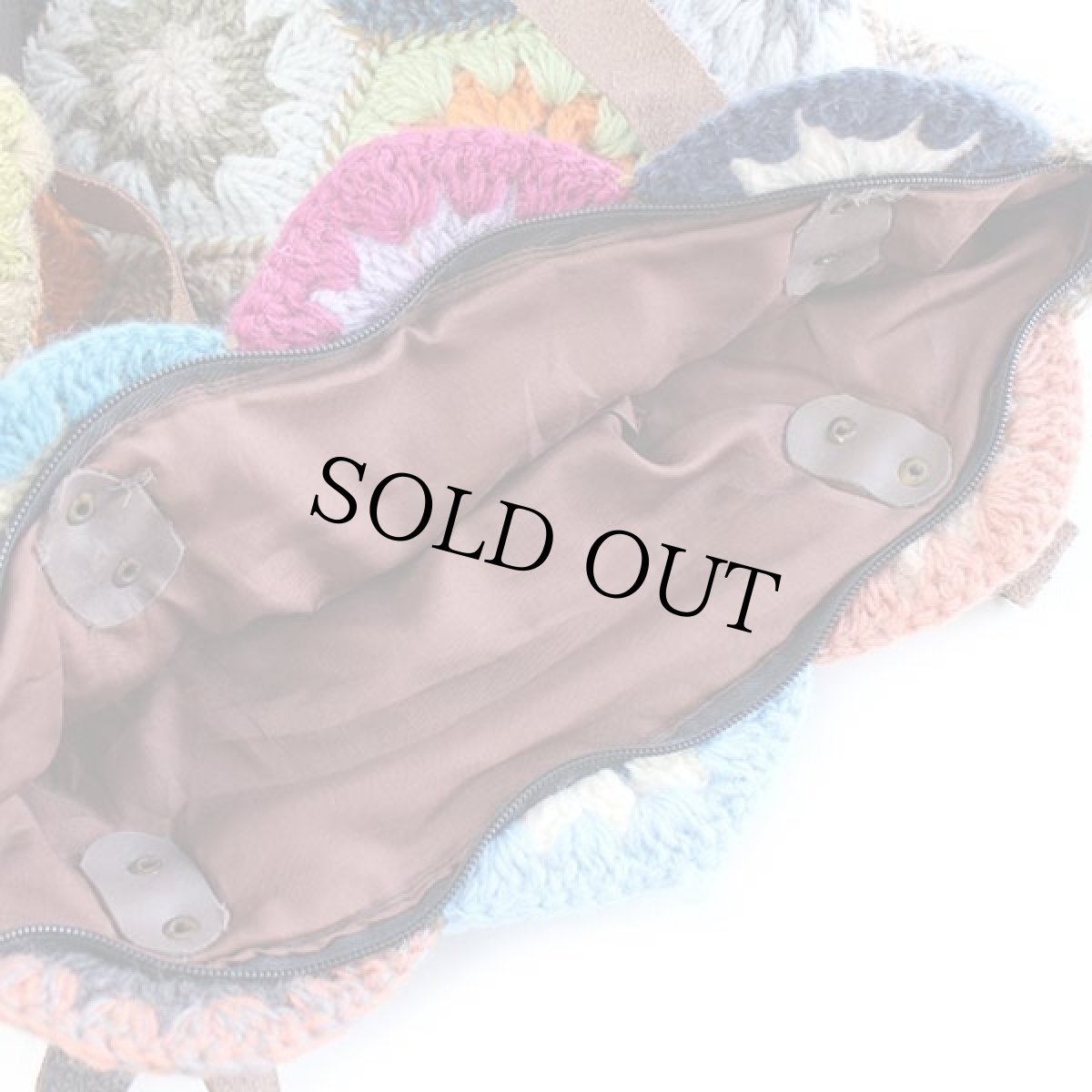 画像9: モチーフ ニット ハンドバッグ★カギ編み (9)