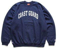 画像1: デッドストック★USA製 The Cotton Exchange COAST GUARD スウェット 紺 L (1)