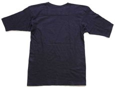 画像2: 70s USA製 Healthknit 無地 コットン フットボールTシャツ 濃紺 M (2)