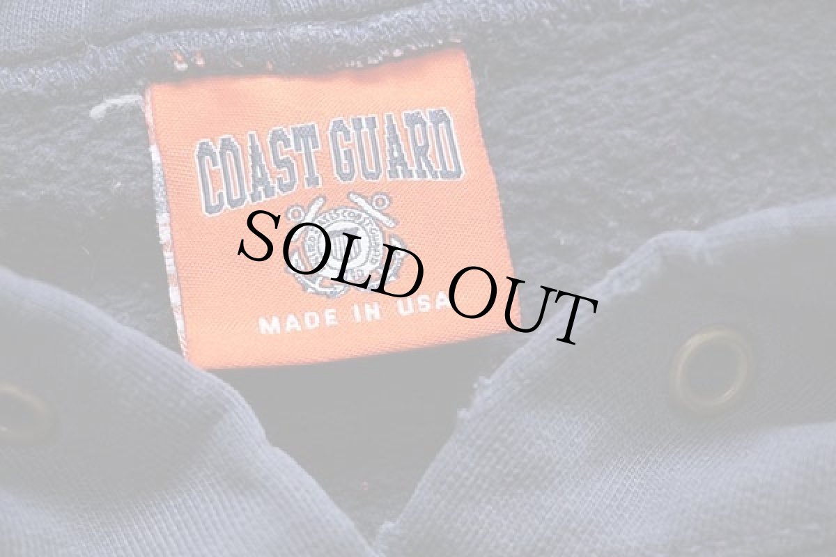 画像4: USA製 The Cotton Exchange COAST GUARD ひび割れプリント スウェットパーカー 紺 フェード (4)